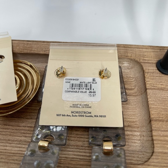 NWT- 4 Pair of Large Open Edit Brand Gold-Tone Earrings. Bundle of earrings - Picture 4 of 9